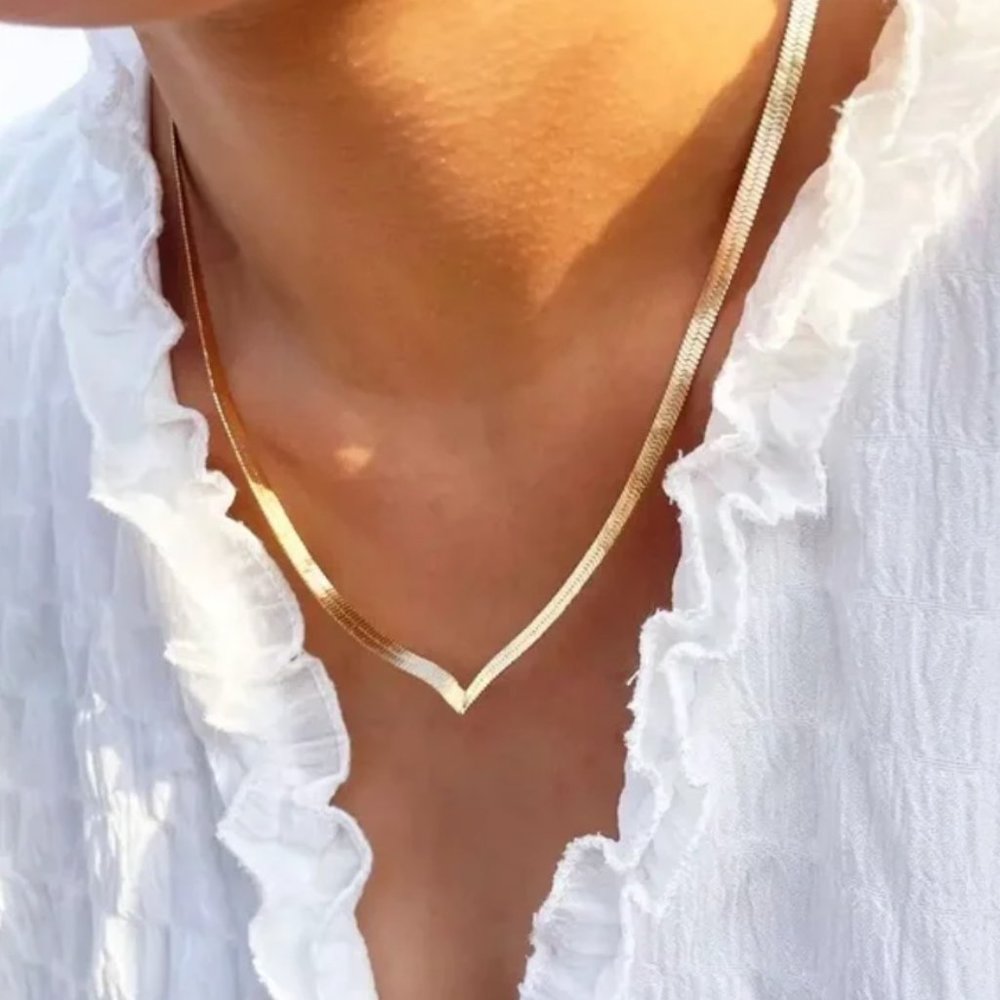 Minimalist Choker Business Casual-Weekend Gold Silver Gift Necklace